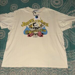 Daydreamer Johnny Cash White Short Sleeve Tee Graphic